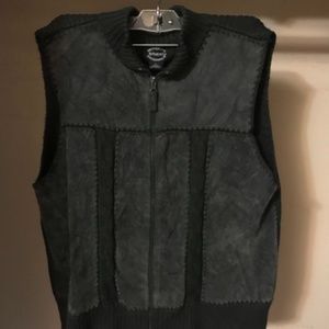 Designer Studio Leather and Knit Vest